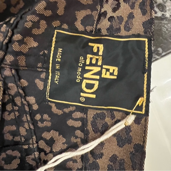VINTAGE FENDI Zucca Leopard Monogram Pants - Picture 5 of 6